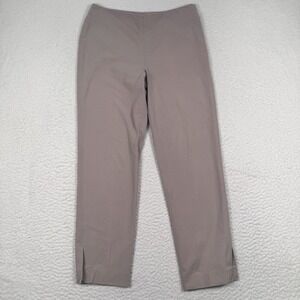 Brunello Cucinelli Pants Womens 8 Beige Pull On Trousers Ankle Slit Side Zip
